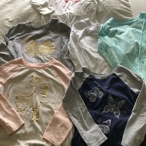 Lot of 6 long sleeve shirts Cat and Jack & Carter